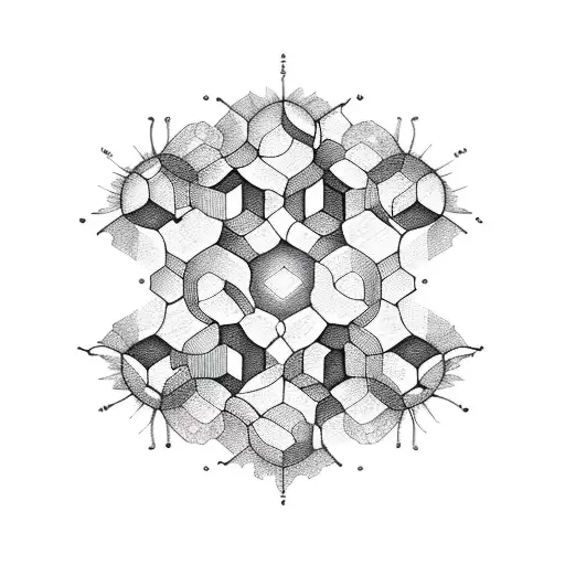 A Honeycomb Pattern With A Sun Setting Behind It