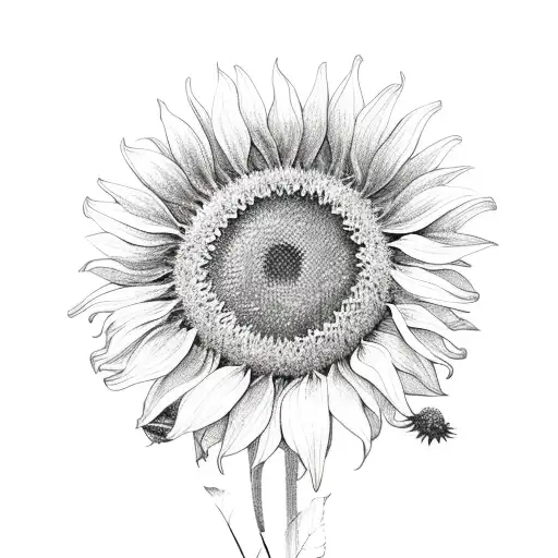 Sunflower With Bluebonnets