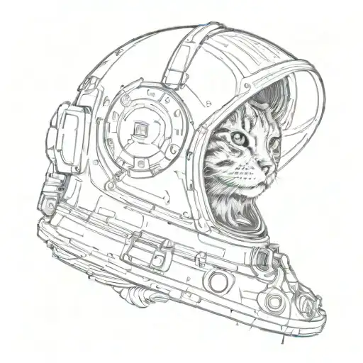 Cat Wearing Space Helmet