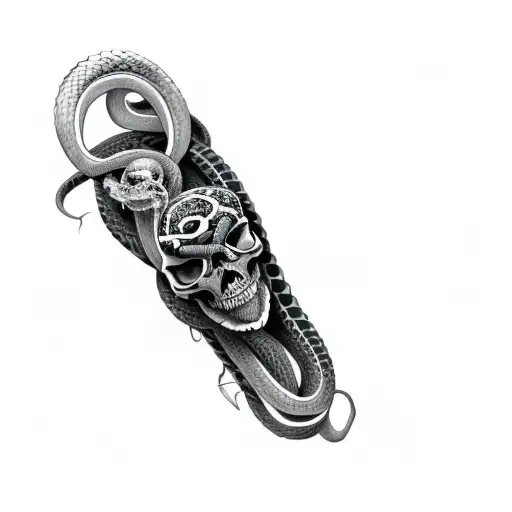 A Skull With A Snake On It