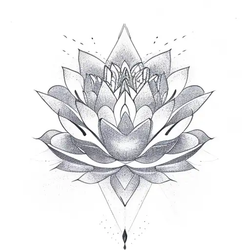 Lotus Flower With Rainbow Petals And Infinity Symbol For Stem