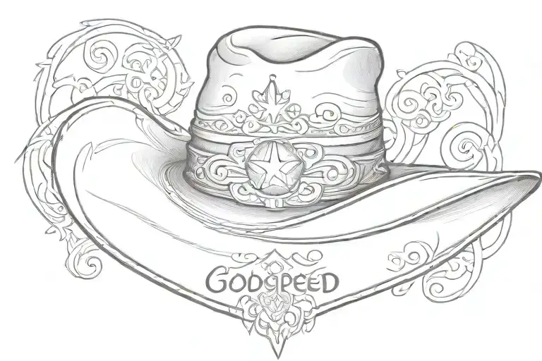 Cowboy Hat With Godspeed Written Under It