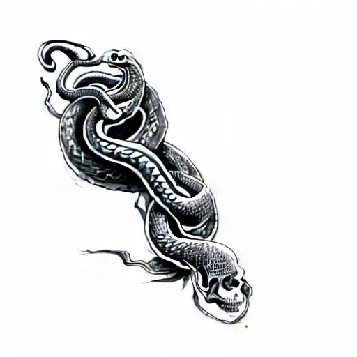 A Skull With A Snake On It