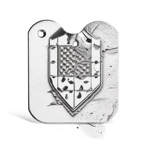 A Military Dog Tag With The Coordinates Of Slavonski Brod