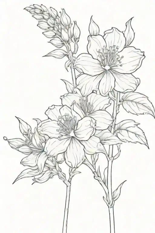 August Birth Flower With The Name Ryan On The Stem