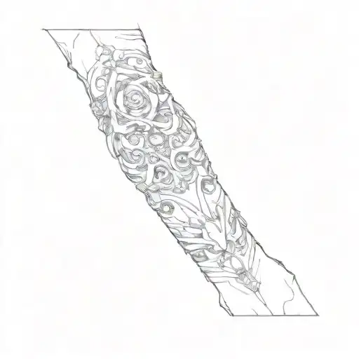 Dark Goth Patterned Arm Sleeve Tattoo Design