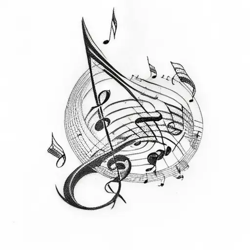 Design A Tattoo Of A Music Sheet With Lyrics That Hold A Special Meaning To You And Your Loved Ones