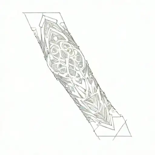 Runic Patterned Goth Arm Sleeve Tattoo Design