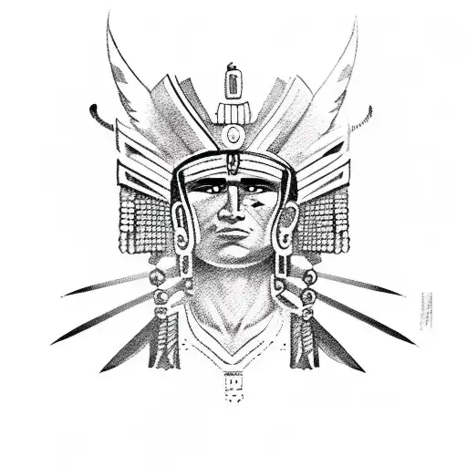 Aztec Warrior And Angelic Warrioe