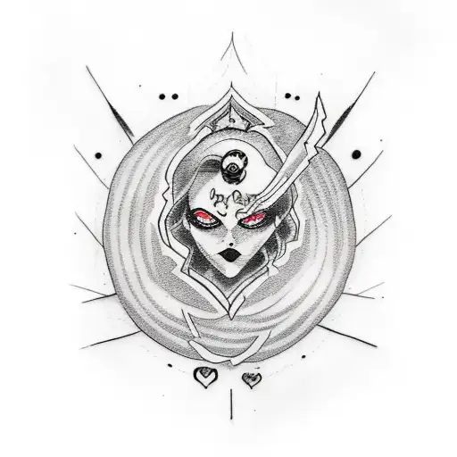 A Tattoo Of A Ghostly Figure With A Riot Grrrl Symbol As Its Heart