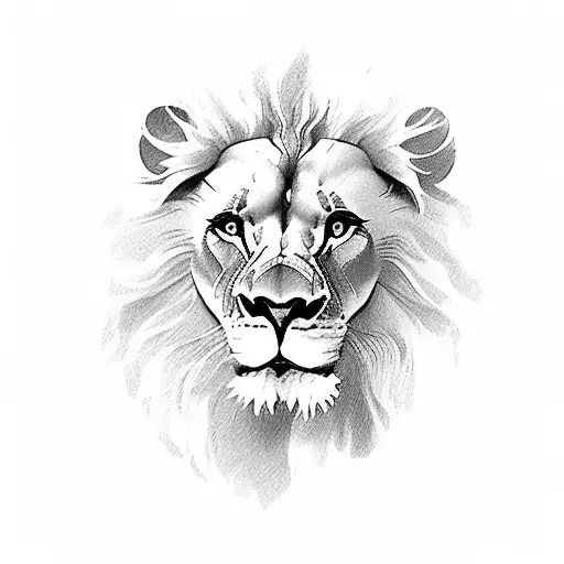 Lion With 5 Baby Lions