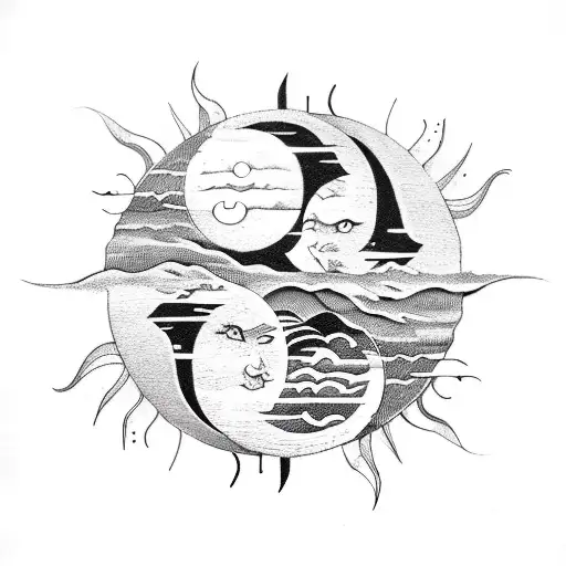 Yin And Yang Moon And Sun