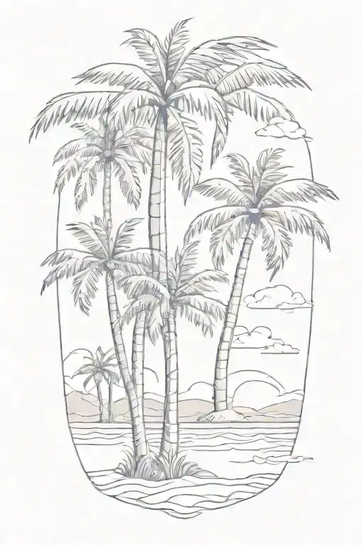 Palm Trees And The Beach