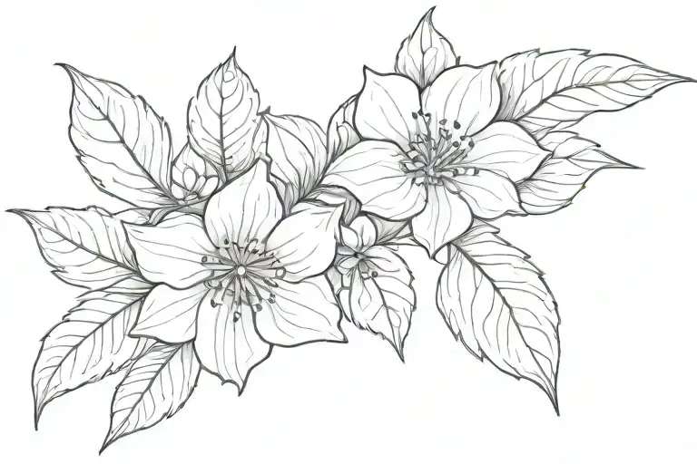 Flower Large Black Leaves