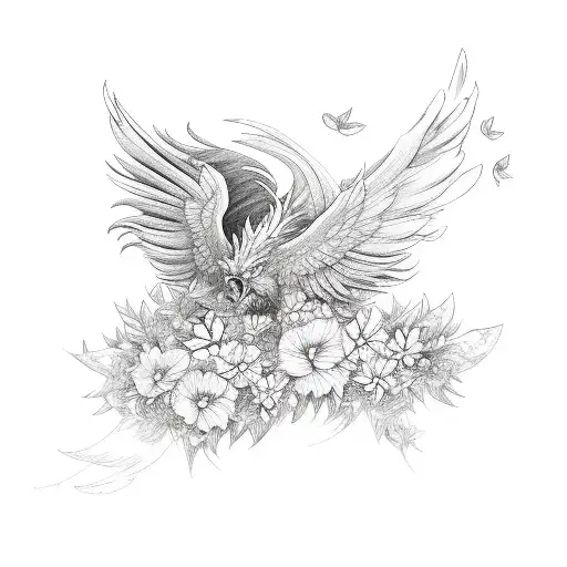 Phoenix With Flowers