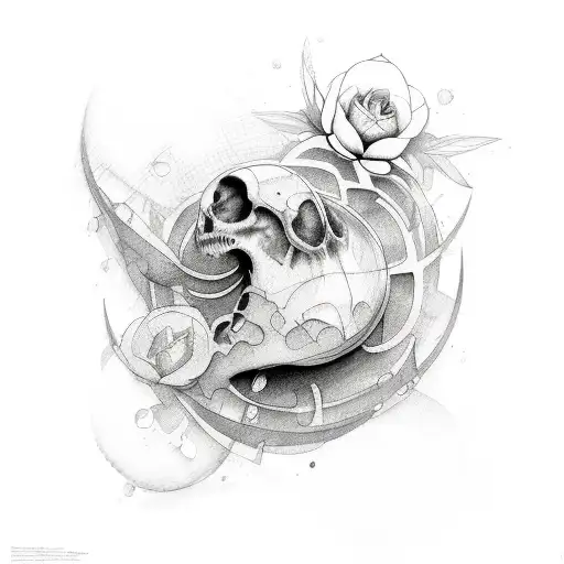 Tattoo - Botanical Black & Grey - Watercolor To Sketch