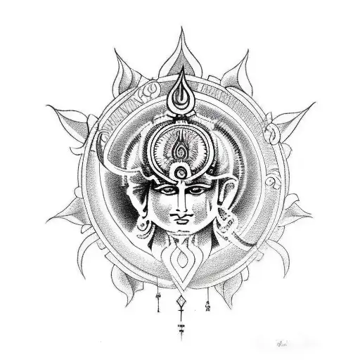 Bicep Tattoo With Shiva Third Eye And Add Seven Hindu Chakras
