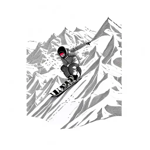 A Snowboarder Carving Through A Mountain Landscape