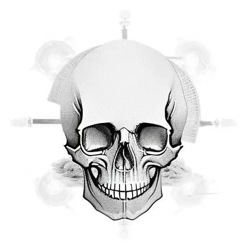 Revolvers Crossing With Skull In The Middle