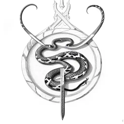 A Sword With A Snake Wraped Around