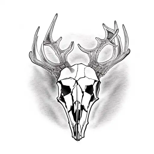 Deer Skull Within A Stamp