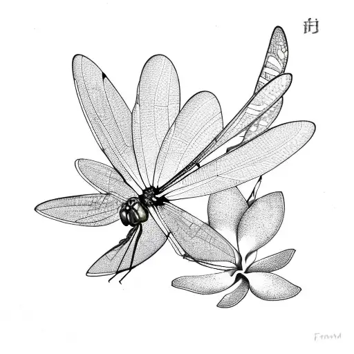 Dragonfly On Frangipani