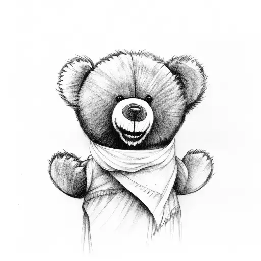 Teddy Bear Whit A Knife