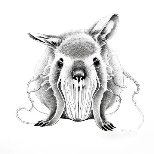 Jellyfish Australia Kangaroo Wombat Flowers Skull