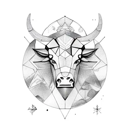 The Zodiac Sign Of Taurus With Geometric Shapes