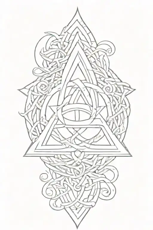 Viking Triquetra With Viking Symbol Of Protection And Separate Love