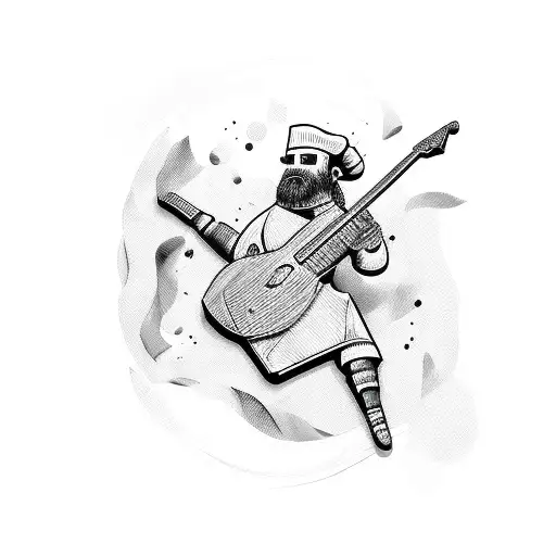 Chef Knife And Guitar