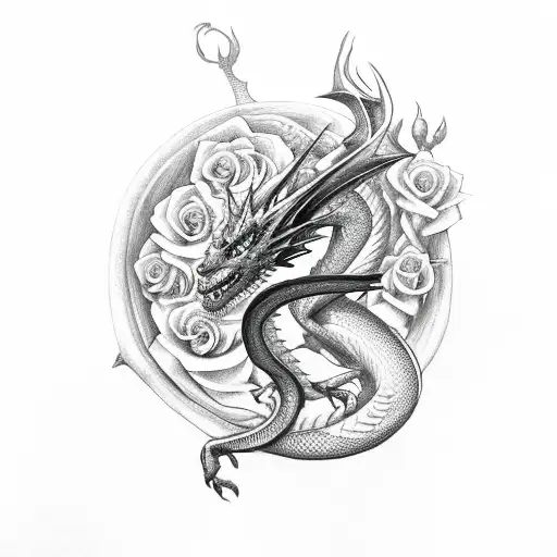 Harry Potter Dragon With Roses