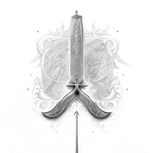 A Sword With Letters Written On It Sjs