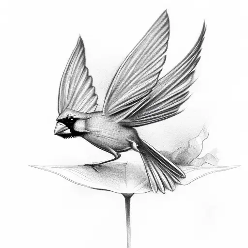 Cardinal And Blue Butterfly