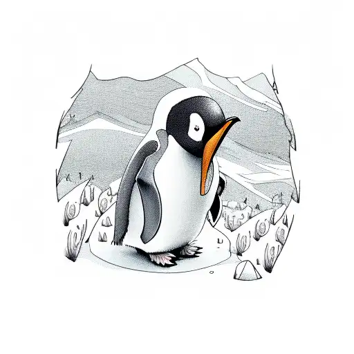 Cute Penguin In The Middle Of The Woods