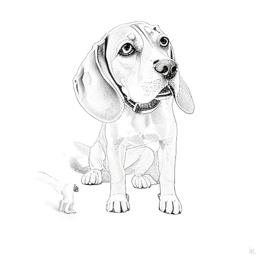 A Beagle Dog Being Fed