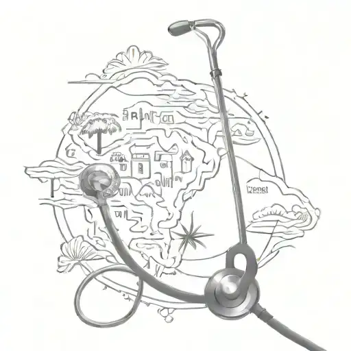 Combine A Map Of Belize With A Stethoscope And A Beach Scene For A Unique Tattoo Idea