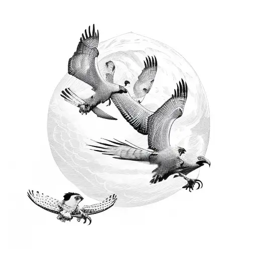 Hawk Protecting His Babies