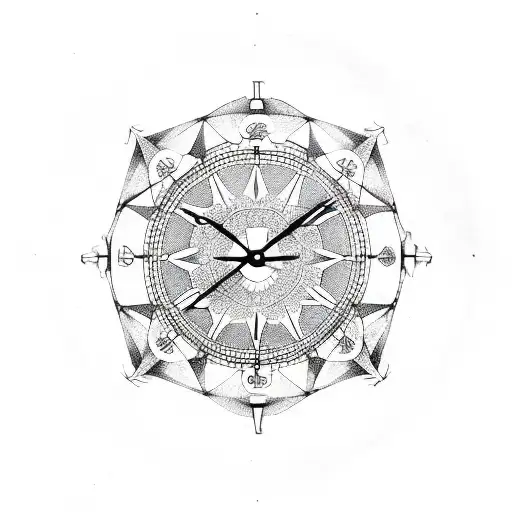 Clock Gears Forming A Symmetrical Triangle Pattern