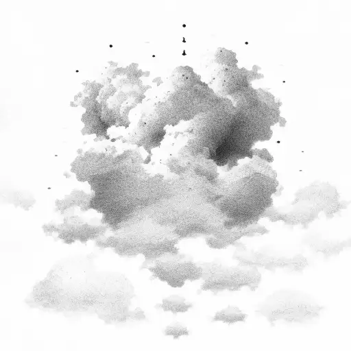 A Cloud-filled Sky With A Subtle Rosary Intertwined Within The Clouds