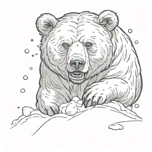 Bear Sticking Its Head Out Of A Pile Of Snow