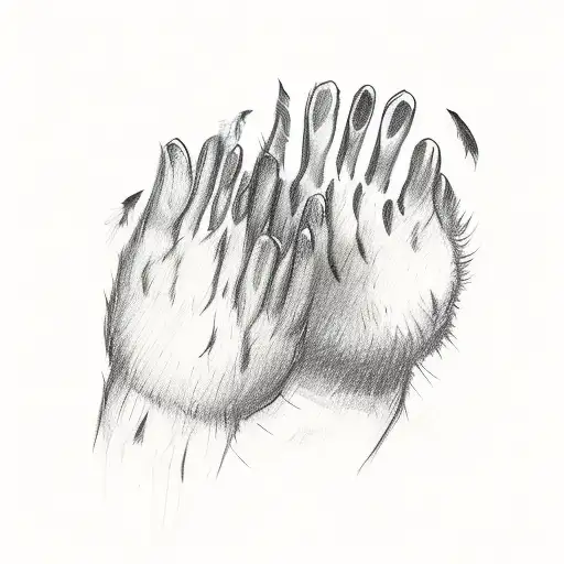 Cat Paws With Duck Feathers