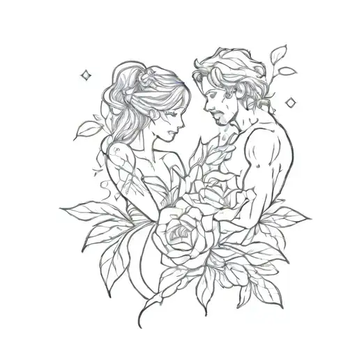 Couples Tattoo Featuring Pain And Love