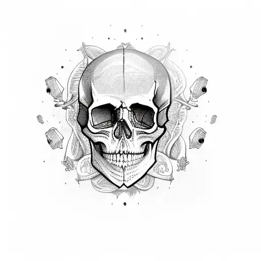 Skull Surrounded By Candles