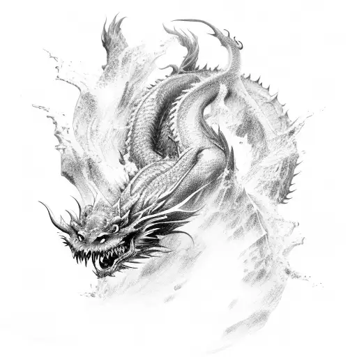 Scaled Dragon And Melting Ice