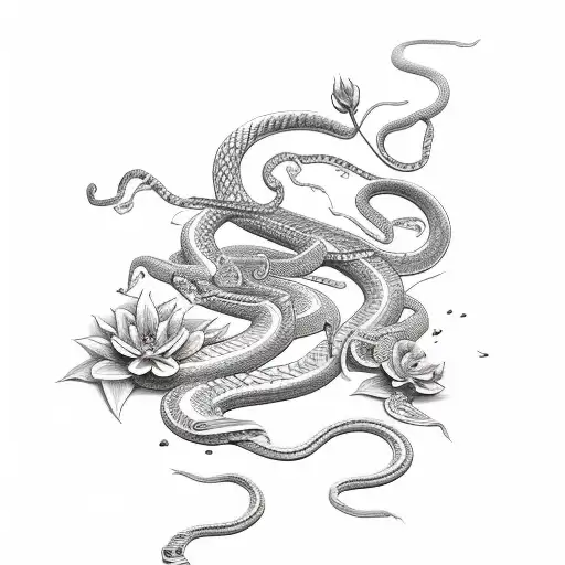 Blade With Snake And Flowers