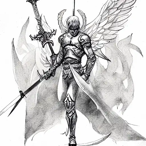 Male Angel Warrior With Sword
