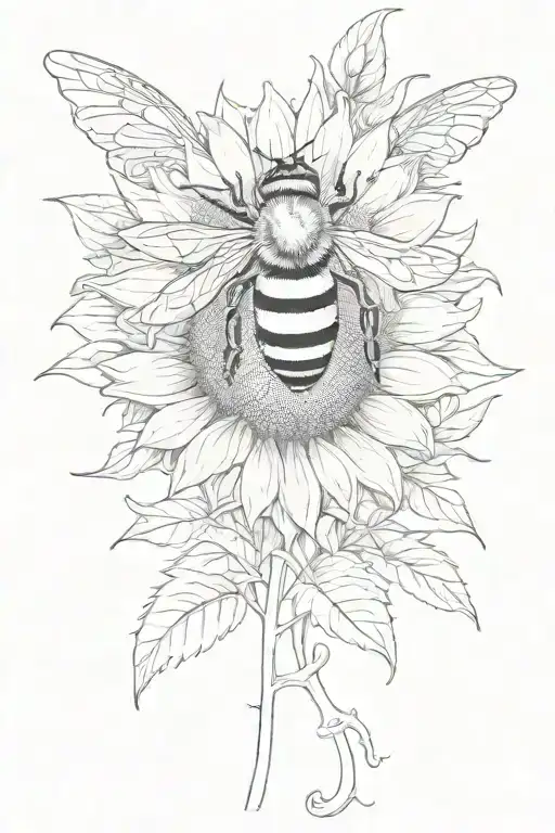 Bee And Sunflower