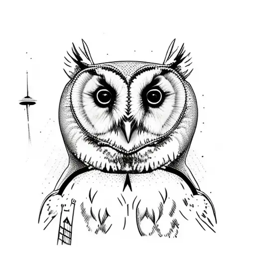 A Barn Owl Perched On Top Of The Space Needle In Seattle