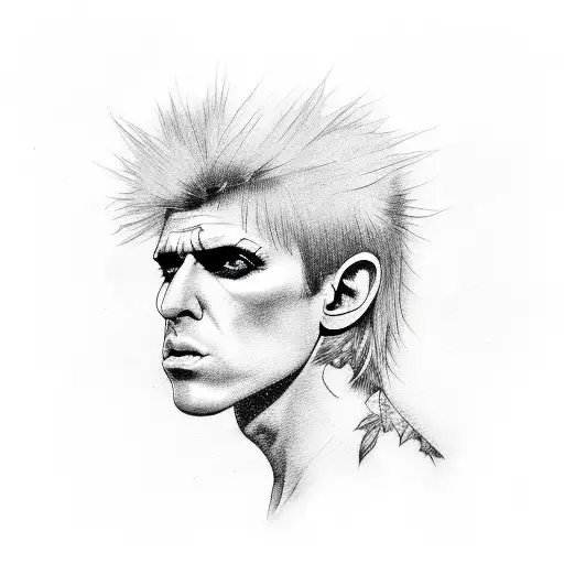 Tattoo Of Zigggy Stardust Playing Guitar